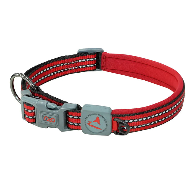 DOCO dog DOCO® Reflective O-Ring Security Dog Collar High-Visibility Safety Catch Nylon Collar Size L 2.5 × 53–64 cm Red