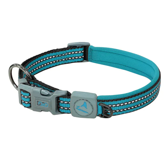 DOCO dog DOCO® Reflective O-Ring Security Dog Collar High-Visibility Safety Catch Nylon Collar Size L 2.5 × 53–64 cm Turquoise