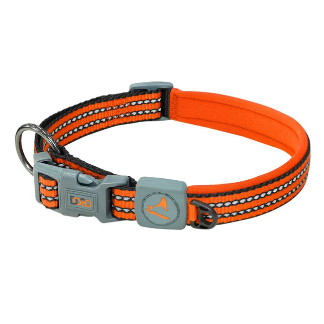 DOCO dog DOCO® Reflective O-Ring Security Dog Collar High-Visibility Safety Catch Nylon Collar Size XL 2.5 × 63 – 70 cm Orange