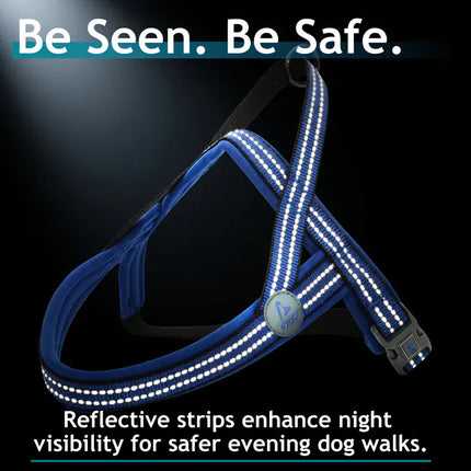 DOCO dog DOCO® Reflective Padded Dog Harness with Handle Size M/L 2.5 ×60×64-80 cm Grey