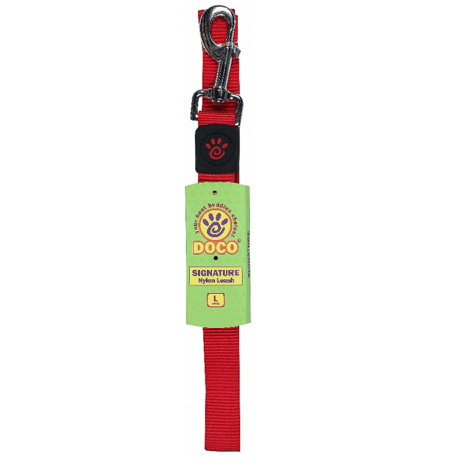 DOCO Dog DOCO Signature Large Red Nylon Dog Leash 120 in 2.5cm