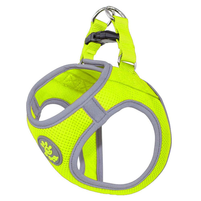 Doco Dog DOCO Small Gray and Neon Green Reflective Mesh Harness 37 to 40cm