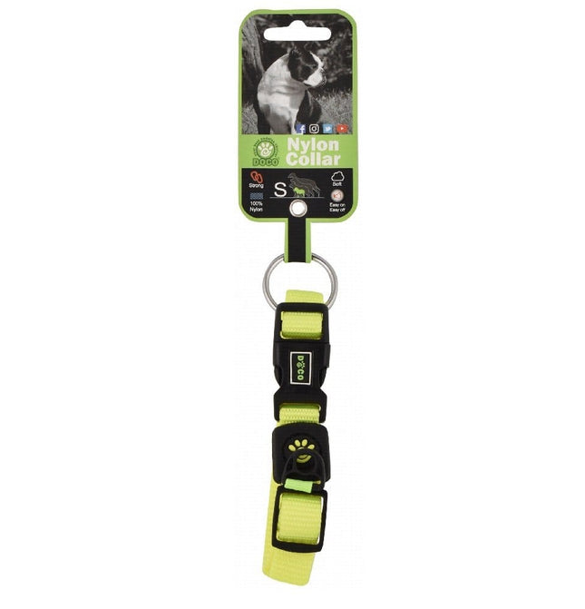 DOCO Dog Doco Small Green Nylon Dog Collar 25 to 40 in 1.5cm