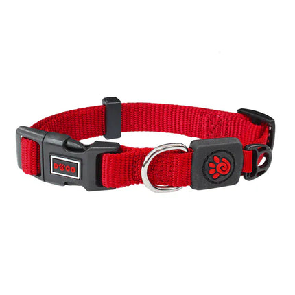 DOCO Dog Doco Small Red Nylon Dog Collar 25 to 40 in 1.5cm