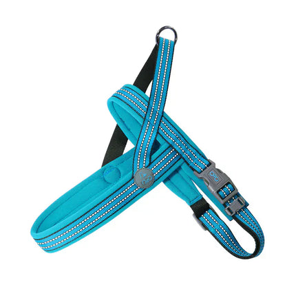 DOCO Dog DOCO turquoise Reflective Dog Harness 2.5 in 60 in 46 to 80 cm Medium to Large