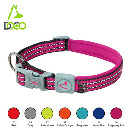 DOCO Dog DOCO® VARIO O-Ring Nylon Dog Collar with Reflective Stitching Size M 1.5 × 39 - 44 Cm
