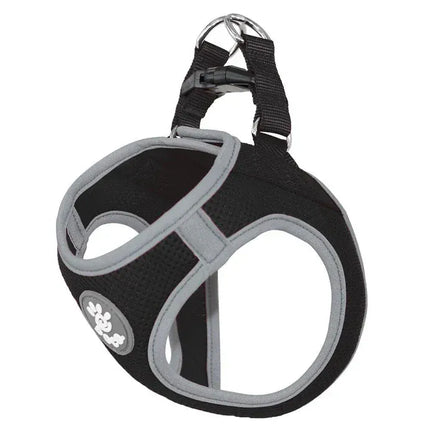 DOCO Dog DOCO XL Black and Gray Reflective Net Mesh Harness 52-56cm