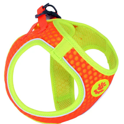 Doco Dog DOCO Xlarge yellow and orange Reflective Net Mesh Harness 52-56cm