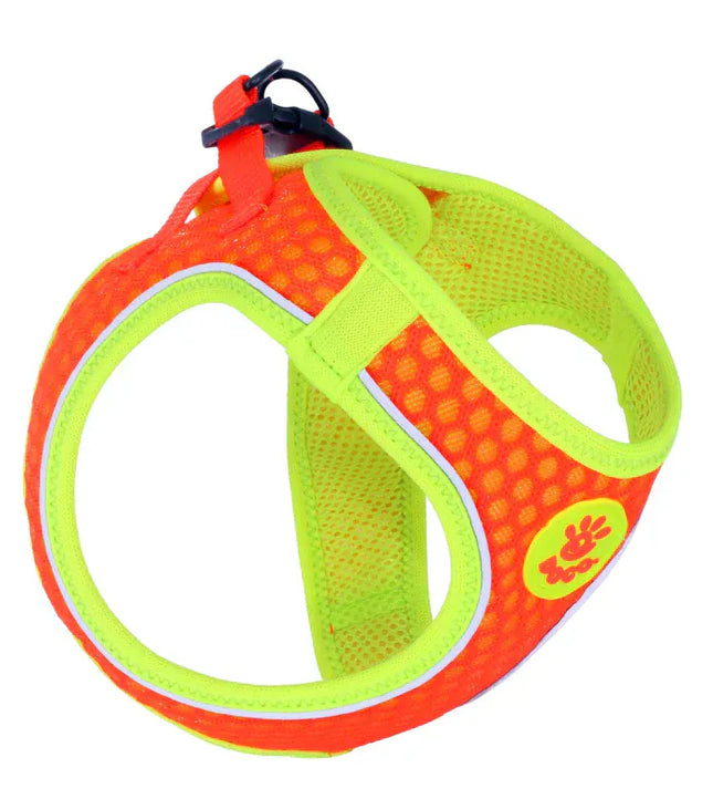 Doco Dog DOCO Xlarge yellow and orange Reflective Net Mesh Harness 52-56cm