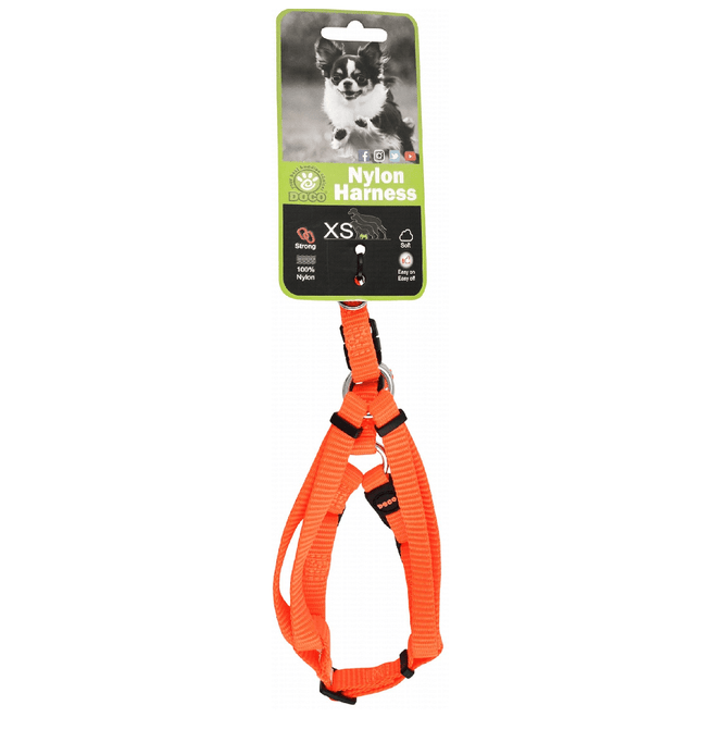 DOCO Dog DOCO XS Orange Nylon Dog Harness 32 to 44 in 1cm