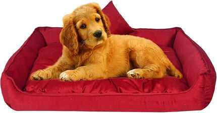 dog moda Dog and cat Dog moda pet moda Maroon Color Ultra Soft Ethnic Designer Velvet Bed for DogAnd Cat  Medium
