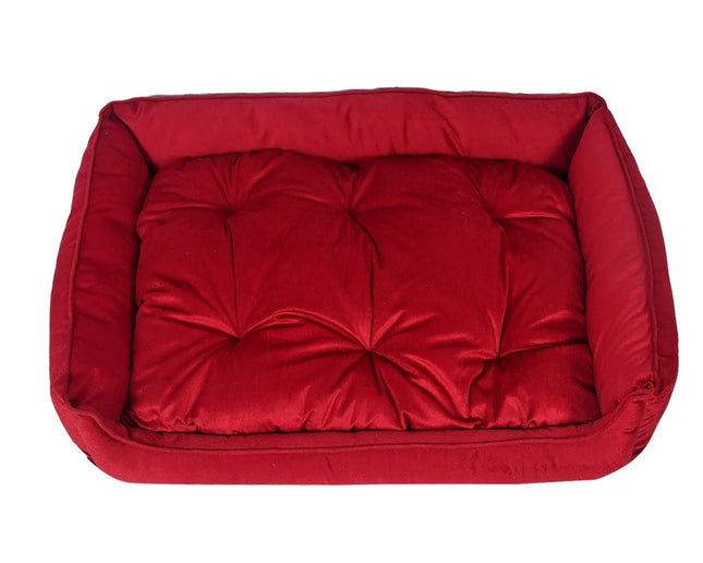 dog moda Dog and cat Dog moda pet moda Maroon Color Ultra Soft Ethnic Designer Velvet Bed for DogAnd Cat  Medium