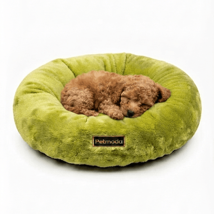 dog moda Dog and cat Petmoda Round Plush Donut Pet Bed for Dogs And Cats 50 cm Green