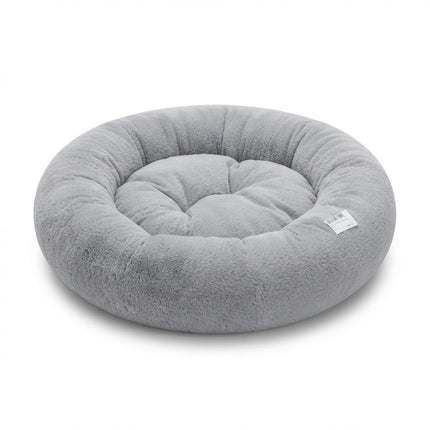 dog moda Dog and cat Petmoda Round Plush Donut Pet Bed for Dogs And Cats 50 cm Light Gray