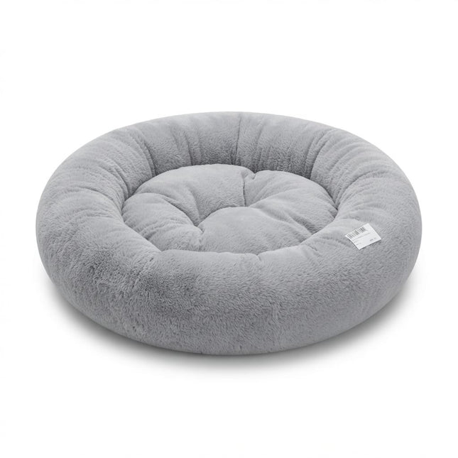 dog moda Dog and cat Petmoda Round Plush Donut Pet Bed for Dogs And Cats 50 cm Light Gray