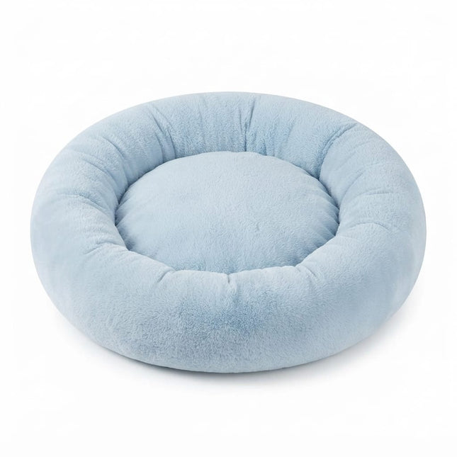 dog moda Dog and cat Petmoda Round Plush Donut Pet Bed for Dogs And Cats 60 cm  Light Blue