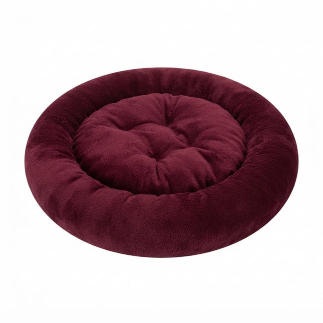 dog moda Dog and cat Petmoda Round Plush Donut Pet Bed for Dogs And Cats 60 cm  Red