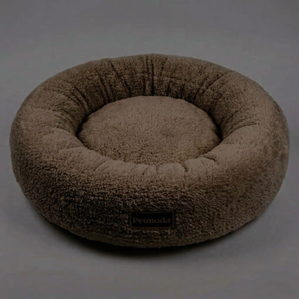 dog moda Dog and cat Petmoda Round Plush Donut Pet Bed for Dogs And Cats 70 cm Beige