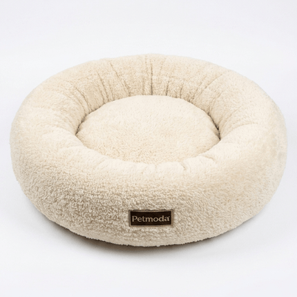 dog moda Dog and cat Petmoda Round Plush Donut Pet Bed for Dogs And Cats 90 cm Beige