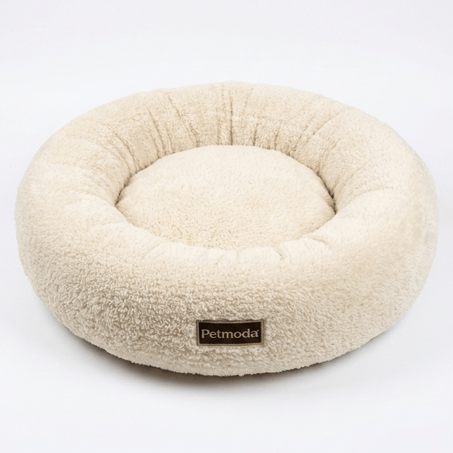 dog moda Dog and cat Petmoda Round Plush Donut Pet Bed for Dogs And Cats 90 cm Beige