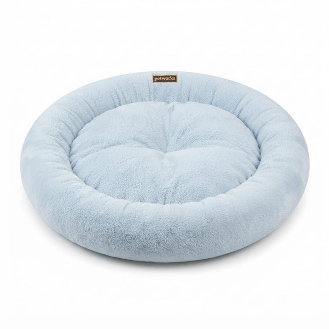 dog moda Dog and cat Petmoda Round Plush Donut Pet Bed for Dogs And Cats 90 cm Light Blue