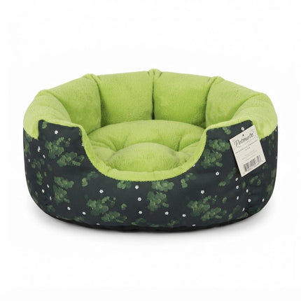 dog moda Dog Dog moda Cozy Plush Dog and Cat Bed Black and Lime Green Round Nest  50 in 45 cm