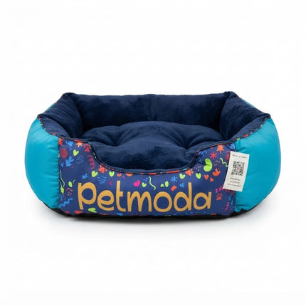 dog moda Dog Petmöda Printed Plush Pet Bed in Blue 70x55cm