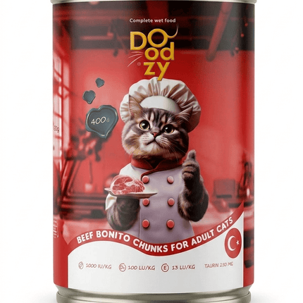 Doodzy Cat Doodzy Beef And Bonito Chunks Wet Cat Food 400g