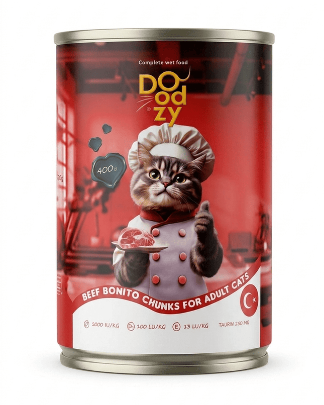 Doodzy Cat Doodzy Beef And Bonito Chunks Wet Cat Food 400g