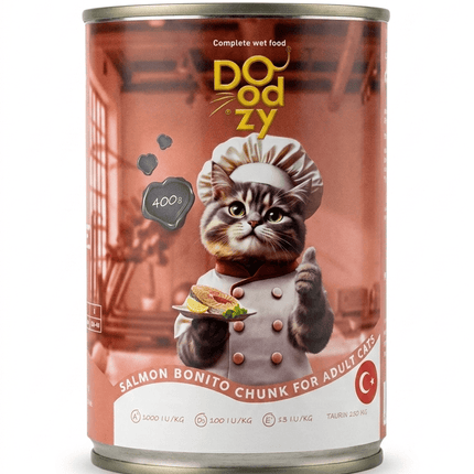 Doodzy Cat Doodzy Salmon And Bonito Chunks Wet Cat Food 400g