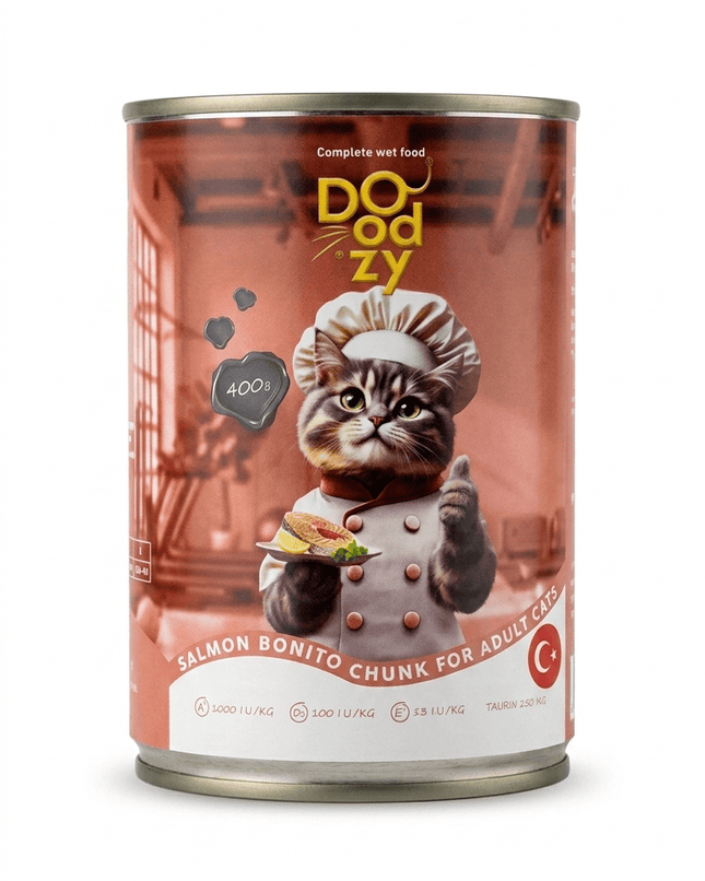 Doodzy Cat Doodzy Salmon And Bonito Chunks Wet Cat Food 400g