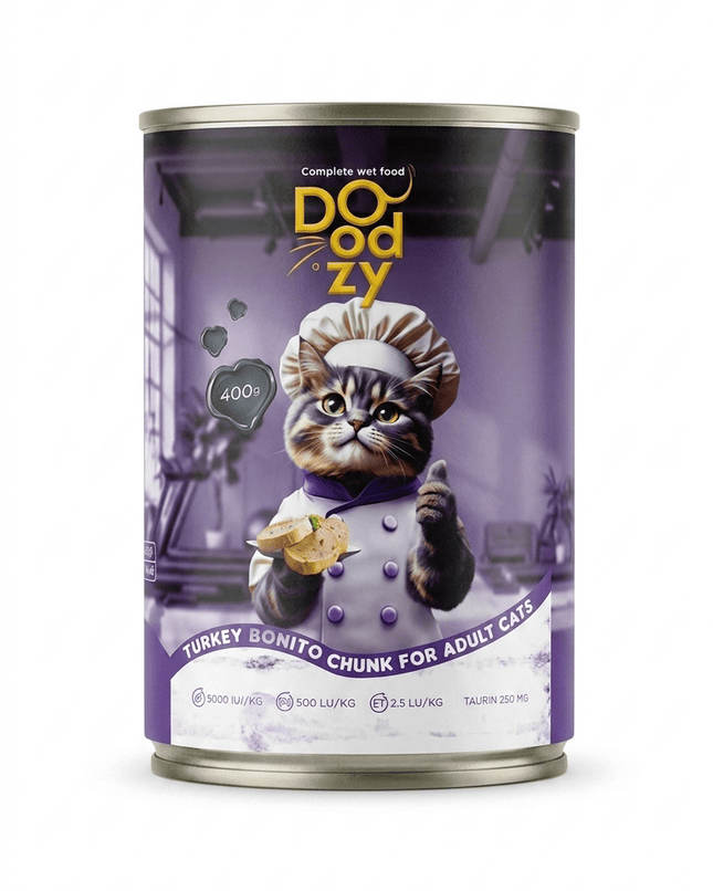 Doodzy Cat Doodzy Turkey And Bonito Chunks Wet Cat Food 400g