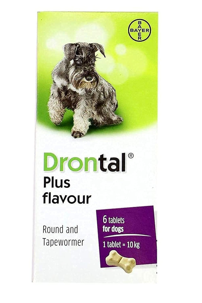 Drontal Dog Drontal Plus Flavor Bone Shape Dog Deworming 1 Tablet