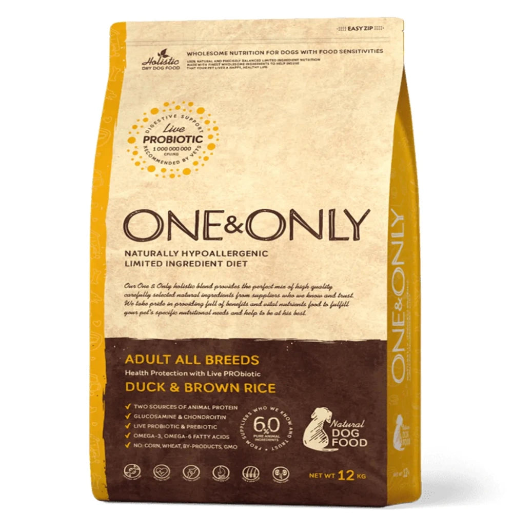 One And Only dry food for Adult Dogs with Duck and rice 1 kg