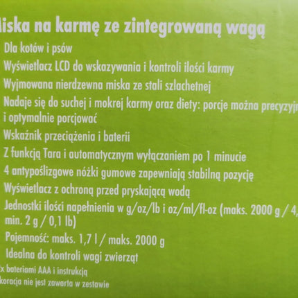 Zoofari Pet Feeding Bowl With Built in Scale Removable Stainless Steel