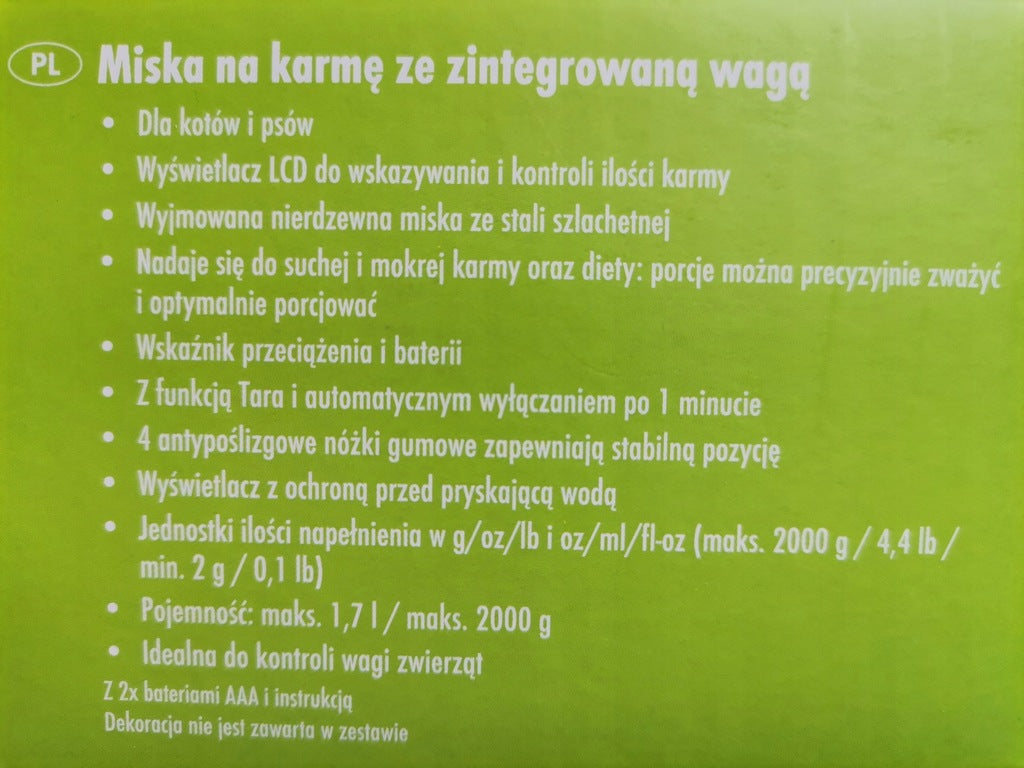 Zoofari Pet Feeding Bowl With Built in Scale Removable Stainless Steel