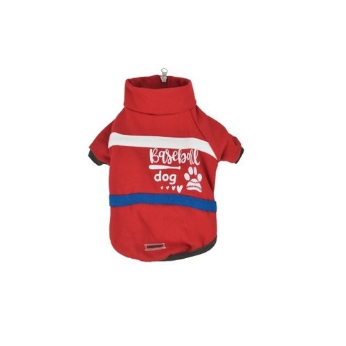 Pawstar Large red Baseball Print Dog Sweatshirt T-Shirt