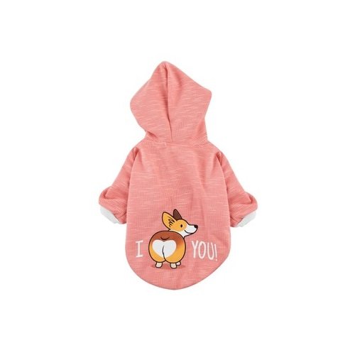 Pawstar Medium Pink Printed Dog Hoodie T-Shirt