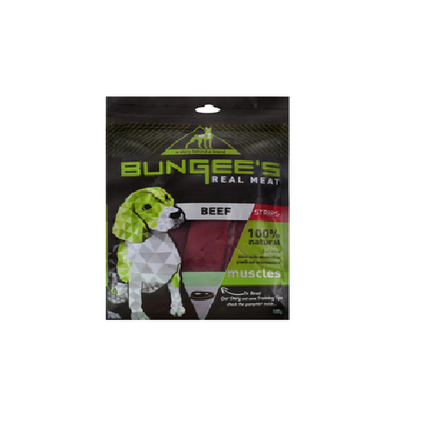 Bungee's Treats For Dog Real Meat Beef Strips 100 gr