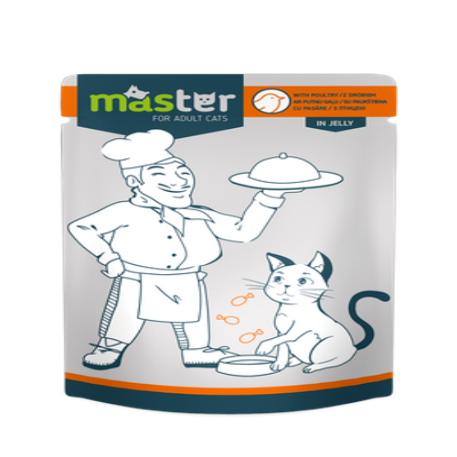 Master Wet Food with Poultry in Jelly for Adult Cats 80 gr