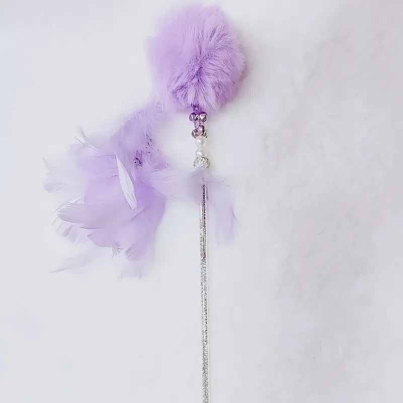 Feather toy for cats with bells