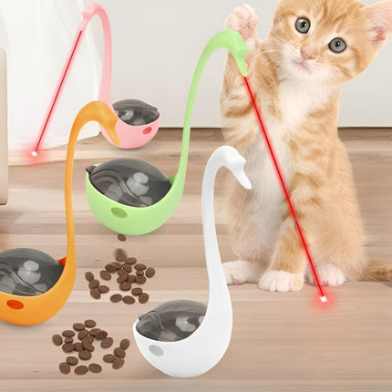 Treat dispenser with laser toy for cats