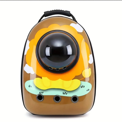 Yabe Pet Carrier Backpack With Window white with Black and Yellow