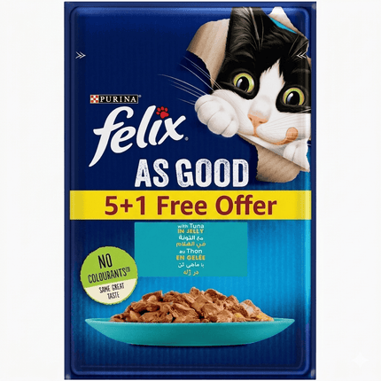 FELIX Cat Purina Felix Wet Food For Cat With Tuna In Jelly 85 gr 5+1 Free Offer