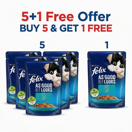 FELIX Cat Purina Felix Wet Food For Cat With Tuna In Jelly 85 gr 5+1 Free Offer