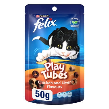 Purina Felix Play Tubes Cat Treats Chicken and Liver Flavor50 gr