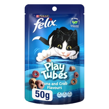 Purina Felix Play Tubes Cat Treats Tuna and Crab Flavor 50 gr