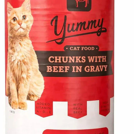Filos Cat Yummy Cat Wet Food Adult Beef in Gravy Can 400g