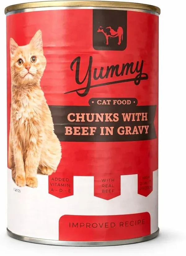 Filos Cat Yummy Cat Wet Food Adult Beef in Gravy Can 400g