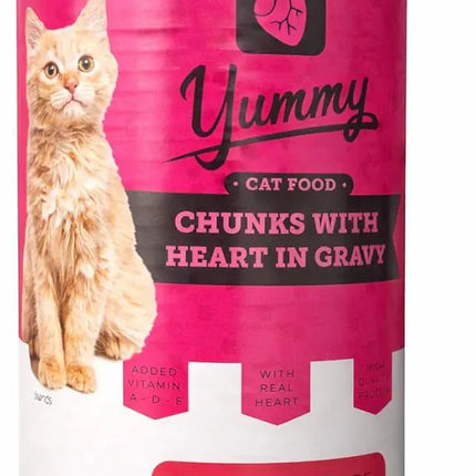 Filos Cat Yummy Cat Wet Food Adult Heart in Gravy  Can 400g